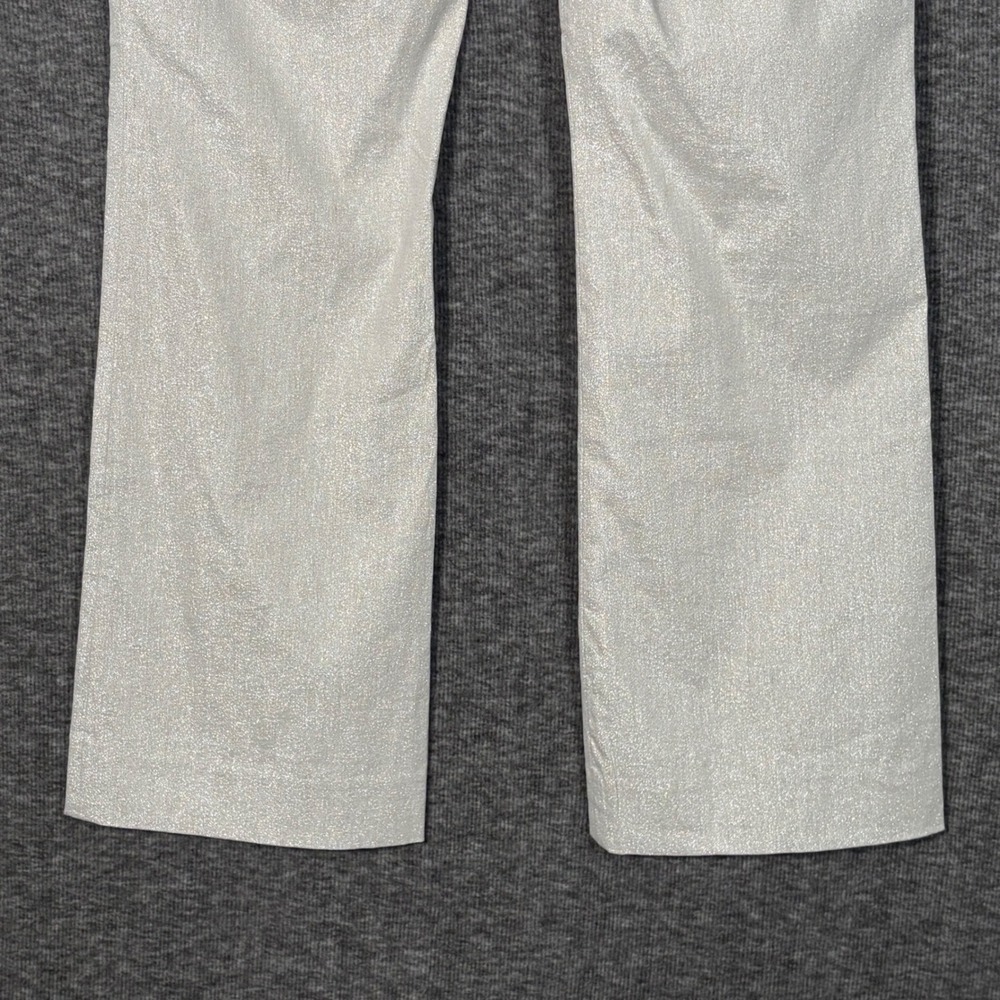 L'Autre Chose Metallic Silver Shimmer Flare Pants Womens US 4 IT 40 - Picture 9 of 15